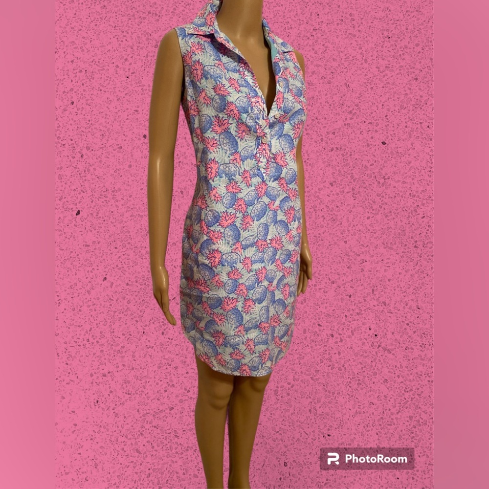 Vineyard vines pineapple print shirt dress size 0